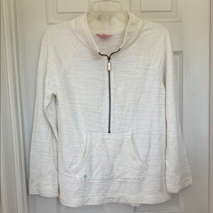 Lilly Pulitzer White Quarter-Zip Hoodie. Medium. EUC